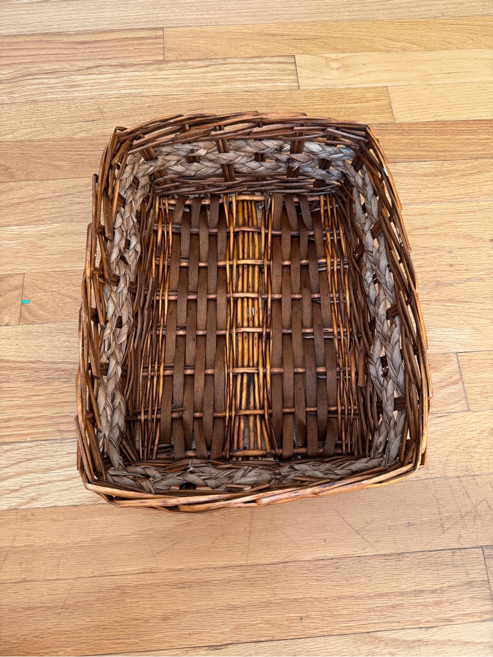 Woven Rectangular Storage Basket - Brown